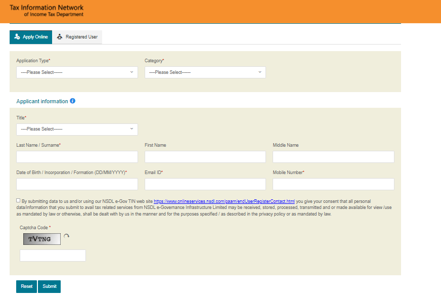 Apply Pan Card Online Apply Pan Card Online
