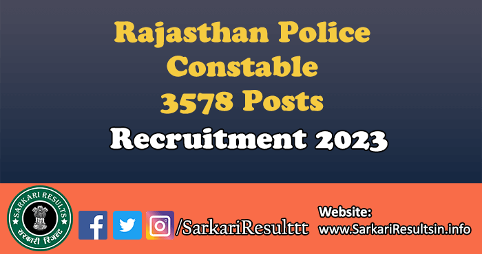 Rajasthan Police Constable Recruitment 2023