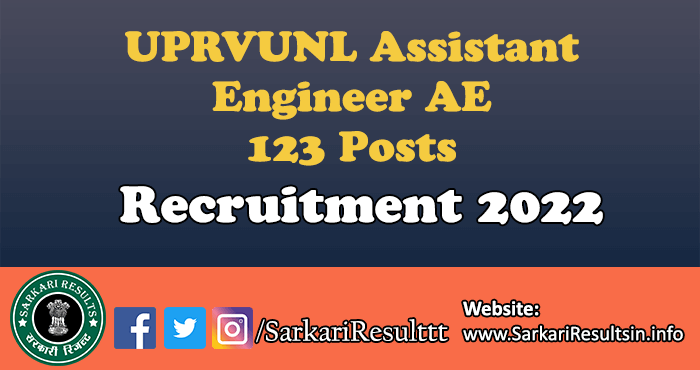 UPRVUNL Assistant Engineer AE Recruitment 2022
