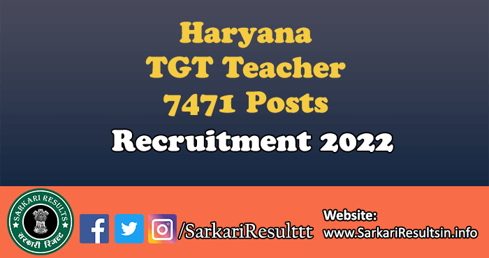 Haryana TGT Teacher Recruitment 2022