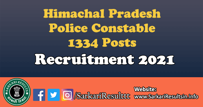 HP Police Constable Recruitment 2021