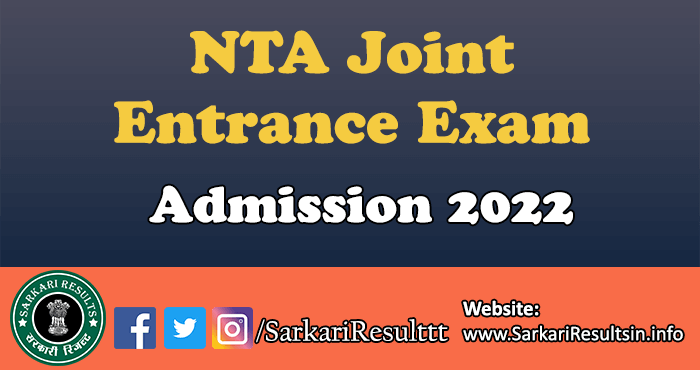 NTA Joint Entrance Exam Answer Key 2022