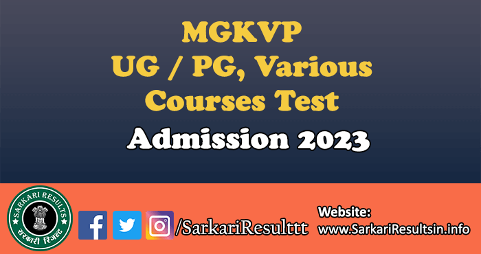 MGKVP UG PG Admission 2023