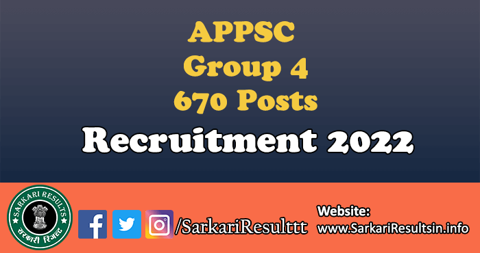 APPSC Group 4 Recruitment 2022