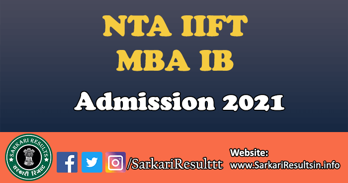 NTA IIFT MBA IB Admission 2021