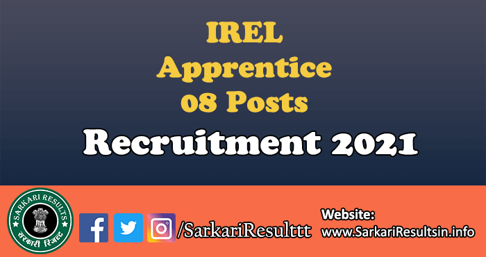 IREL Apprentice Recruitment 2021
