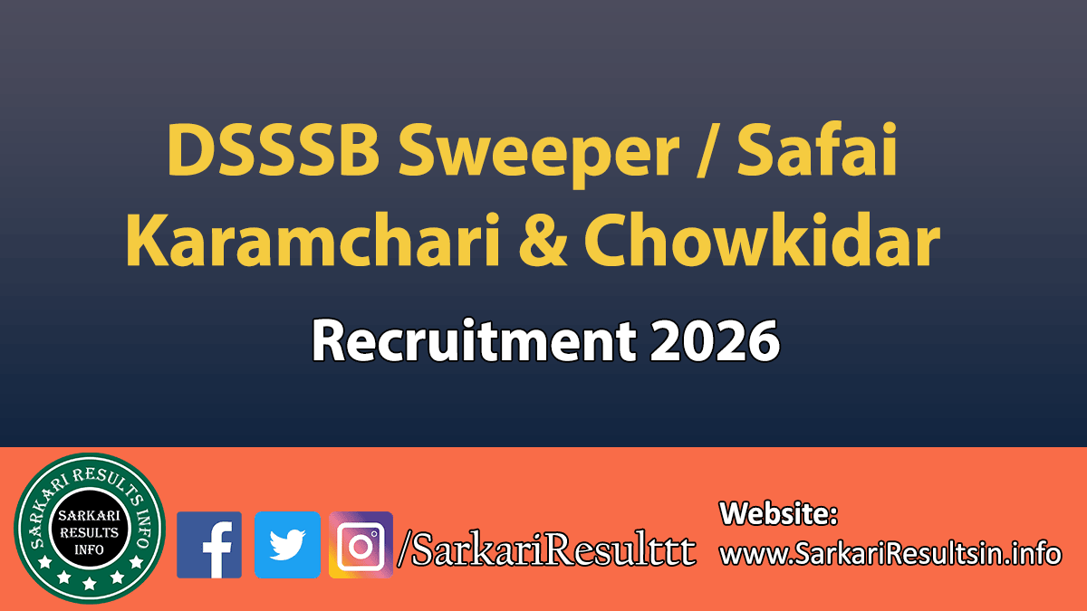 DSSSB Sweeper Recruitment 2026