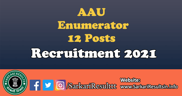 AAU Enumerator Recruitment 2021