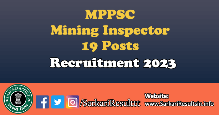 MPPSC Mining Inspector Recruitment 2023