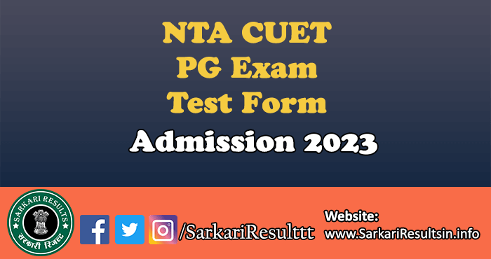 NTA CUET PG Admission Test Form 2023