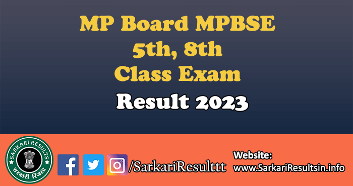 MP Board 5th, 8th Class Exam Result 2023