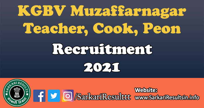 KGBV Muzaffarnagar Recruitment 2021