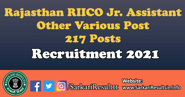Rajasthan RIICO Jr. Assistant Admit Card 2021