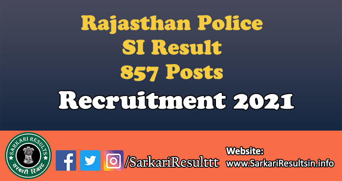Rajasthan Police SI PET Result 2022
