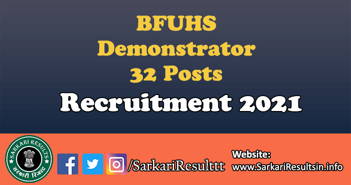 BFUHS Demonstrator Recruitment 2021