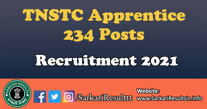 TNSTC Apprentice Recruitment 2021