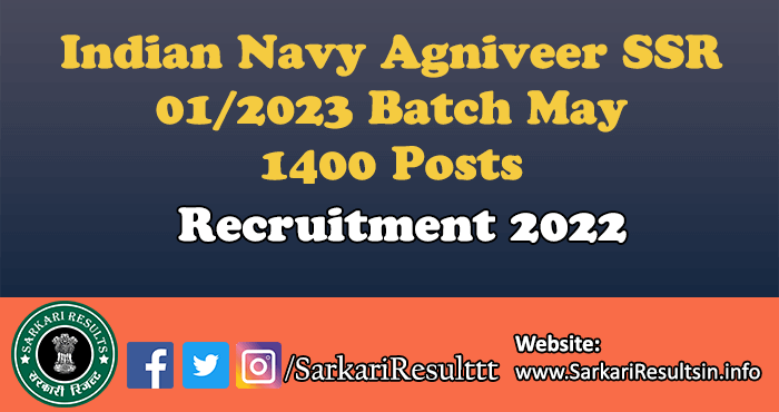 Navy Agniveer SSR Batch May Admit Card 2023