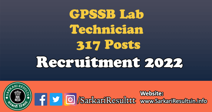GPSSB Lab Technician Recruitment 2022
