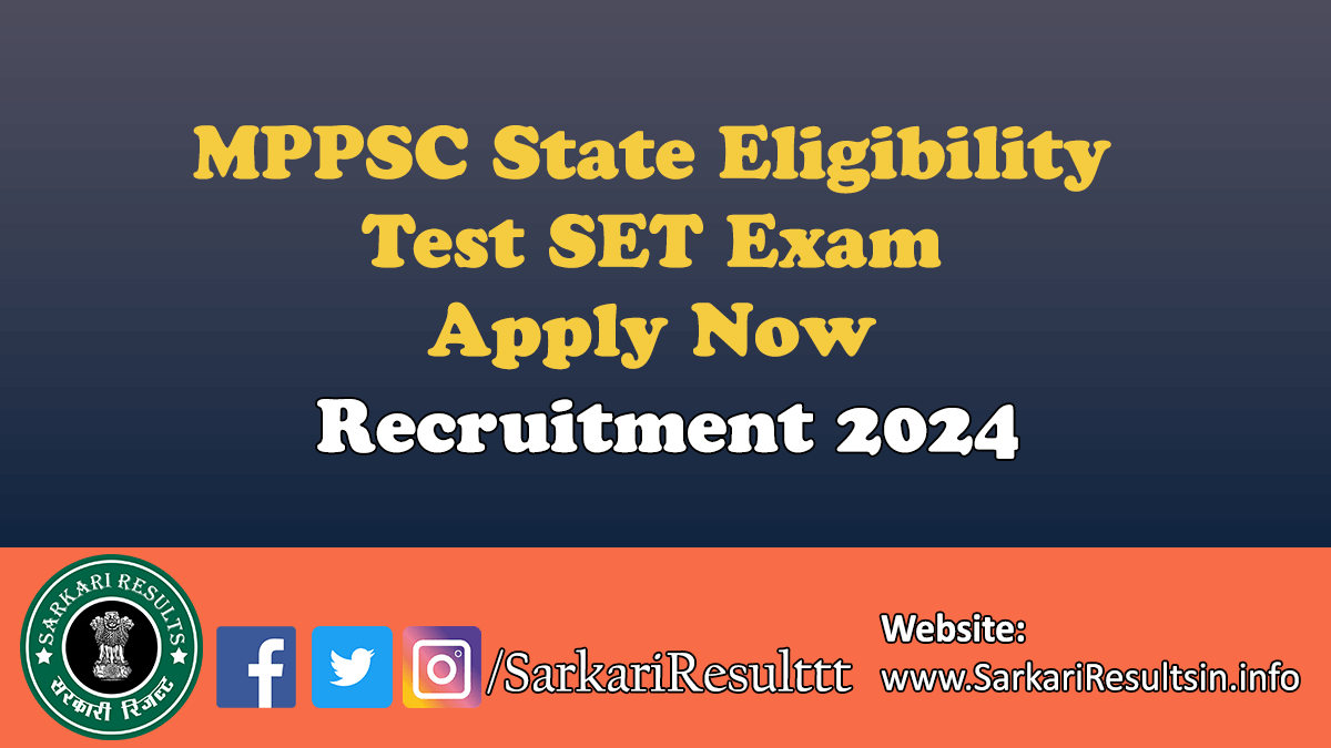 MPPSC State Eligibility Test SET Exam 2024