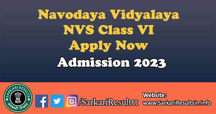 NVS Class VI Admission Test 2023
