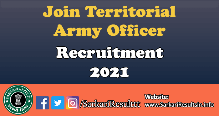 Join Territorial Army Officer Result 2021