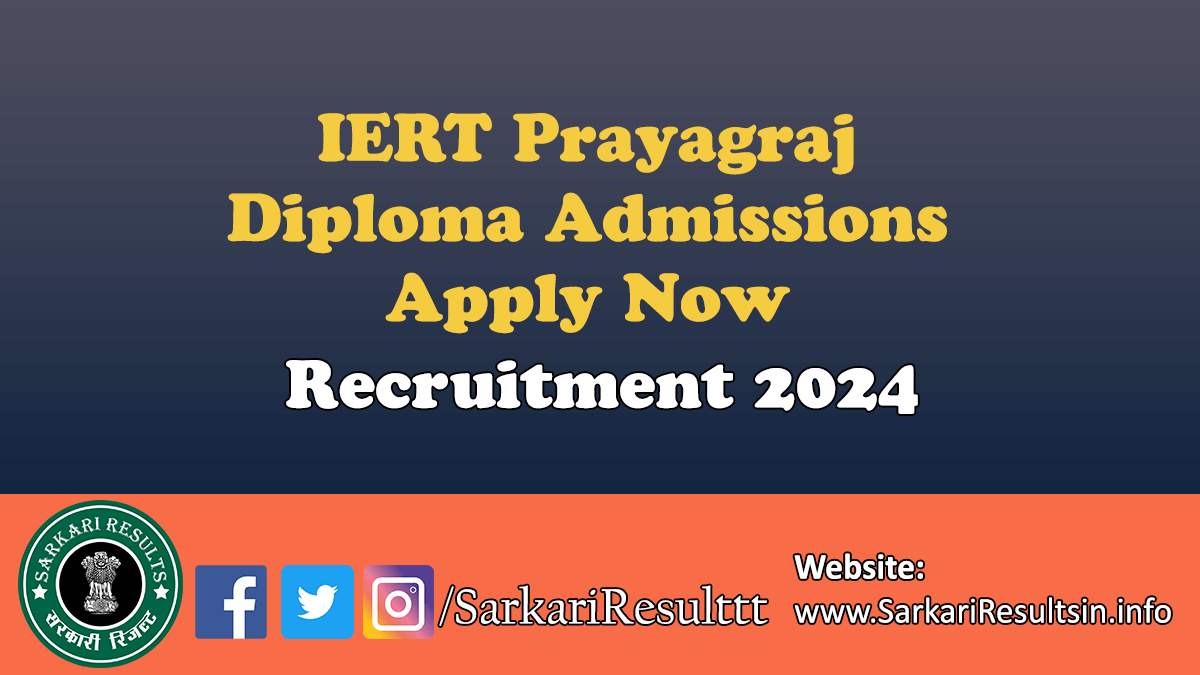 IERT Prayagraj Admissions 2024