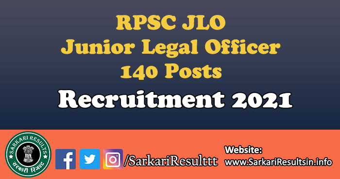 RPSC JLO Recruitment 2023