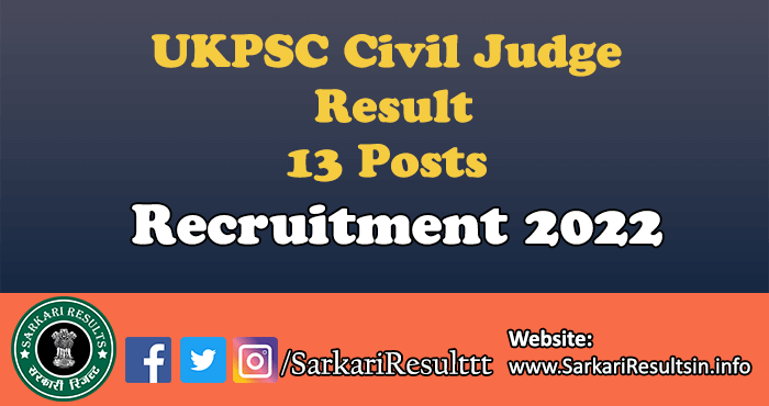 UKPSC Civil Judge Result 2022