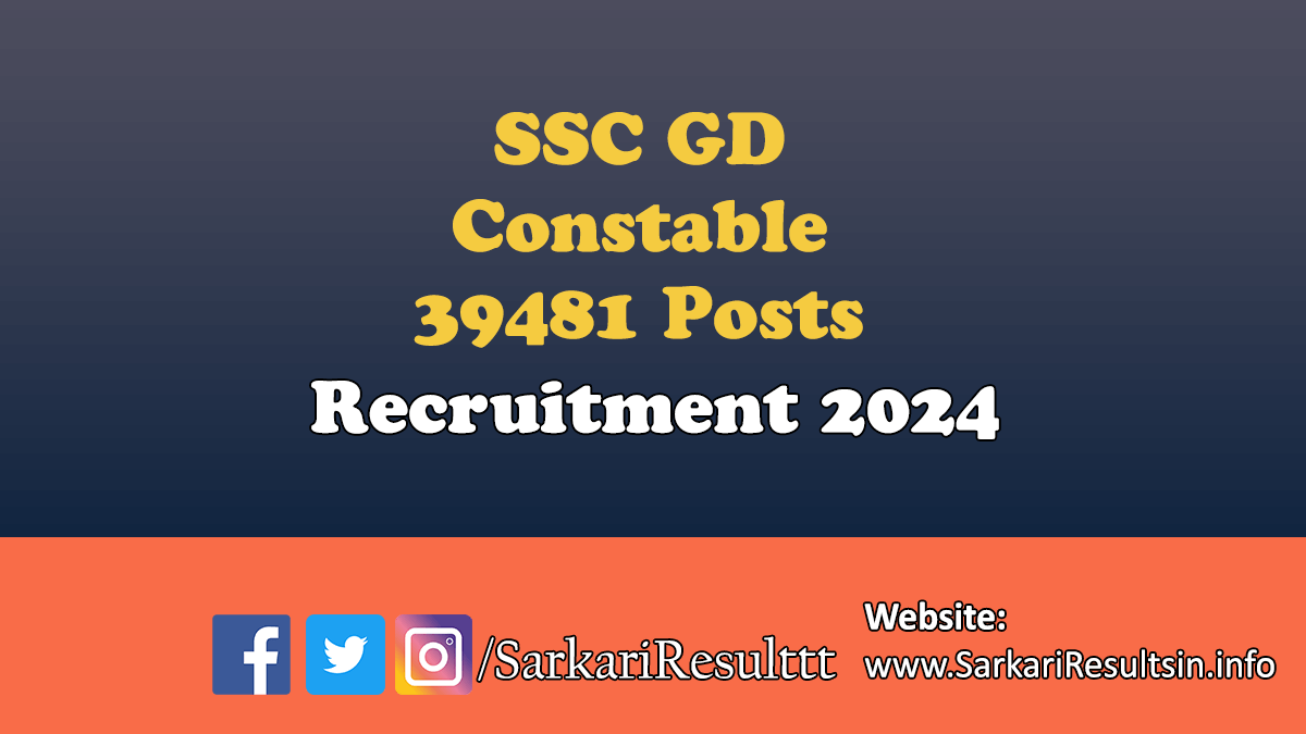 SSC GD Constable Recruitment 2024