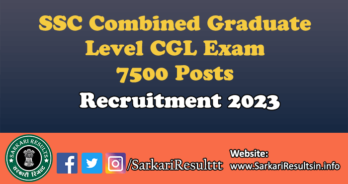 SSC CGL Exam Recruitment 2023