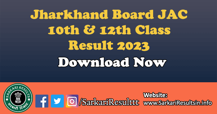 Jharkhand Board JAC 10th 12th Class Result 2023