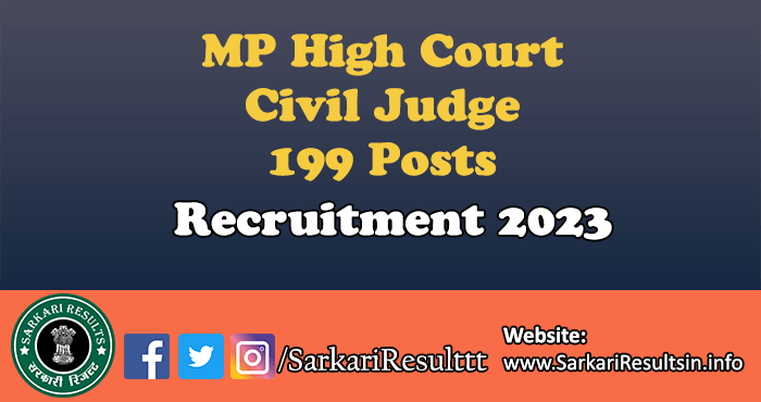 MP High Court Civil Judge Recruitment 2023