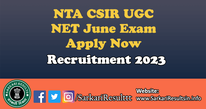 NTA CSIR UGC NET June Result 2023