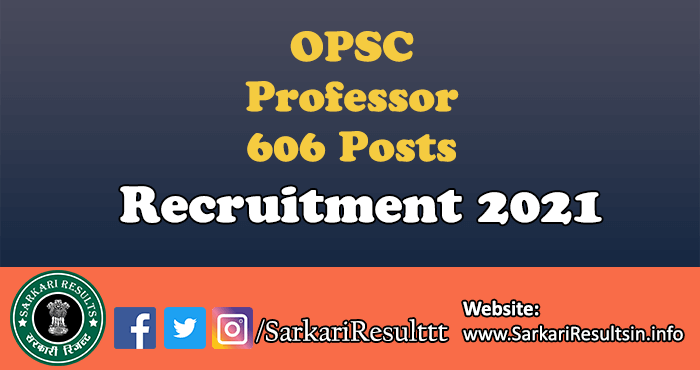OPSC Professor Recruitment 2021