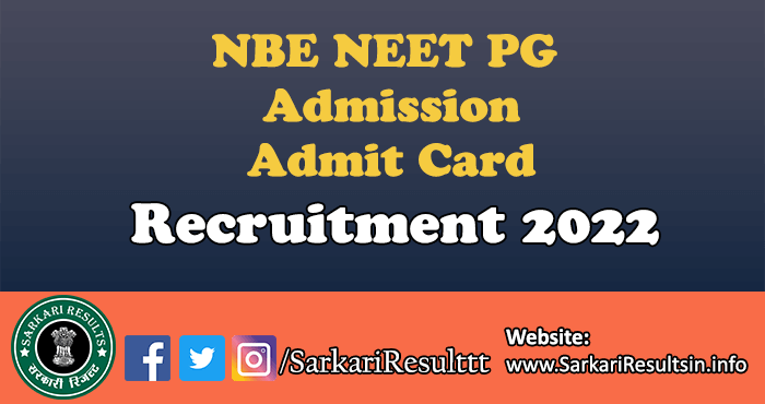 NBE NEET PG Entrance Result 2022
