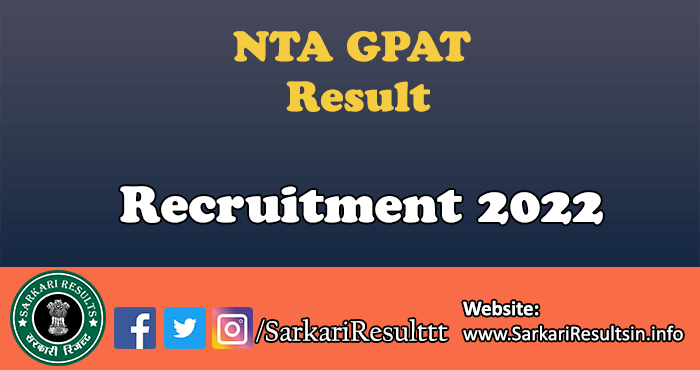 NTA GPAT Result 2022