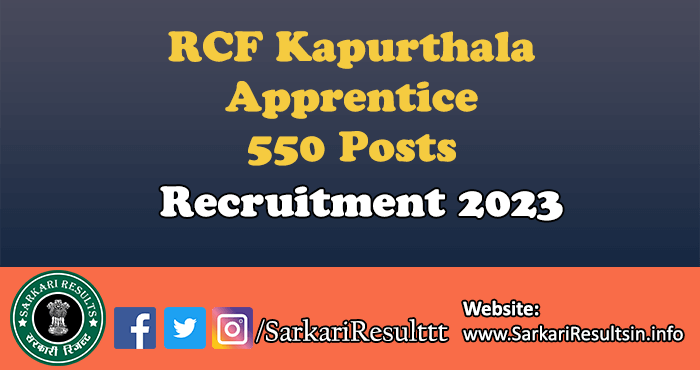 RCF Kapurthala Apprentice Recruitment 2023
