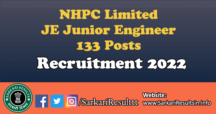 NHPC Limited JE Junior Engineer Admit Card 2022