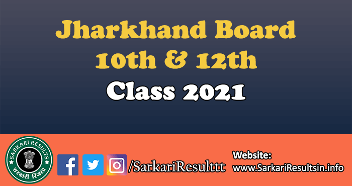Jharkhand Board 10th Class Result 2021 