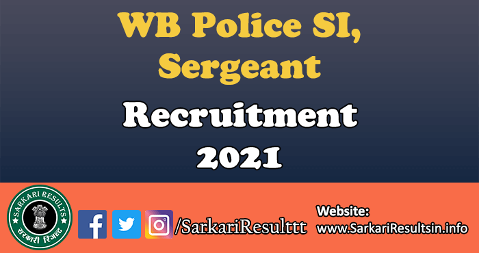 WB Police SI Recruitment 2021