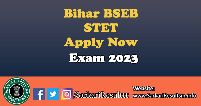 BSEB State Teacher Eligibility Test STET Form 2023