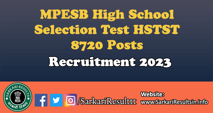 MPESB HSTST Exam Recruitment 2023