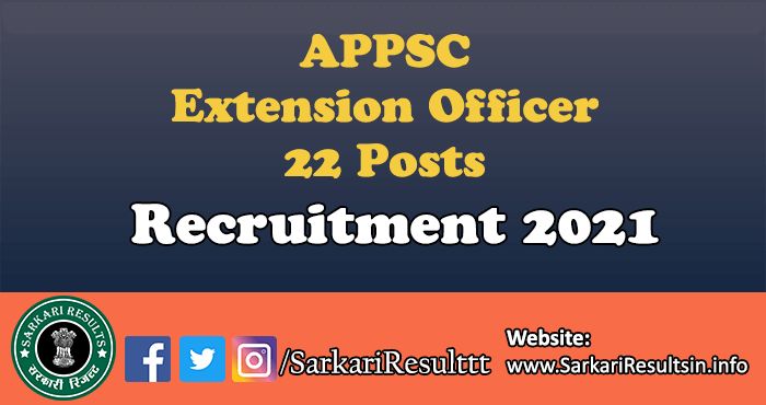 APPSC Extension Officer Recruitment 2021