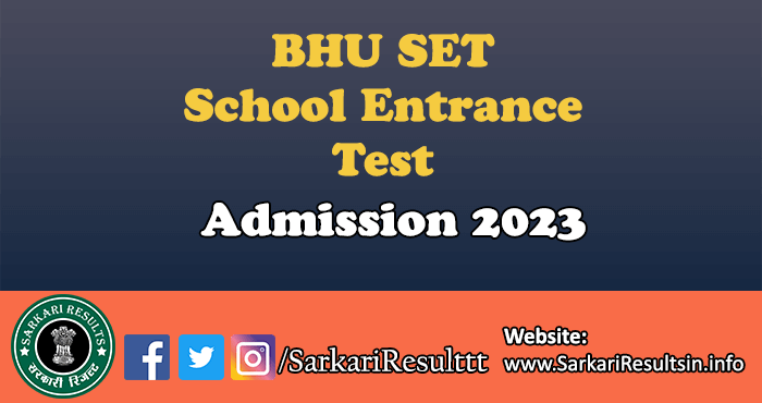 BHU SET Admission Result 2023