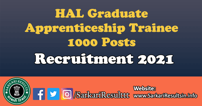 HAL Graduate Apprenticeship Trainee Recruitment 2021