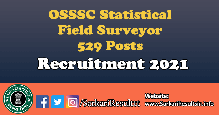 OSSSC Statistical Field Surveyor Recruitment 2021