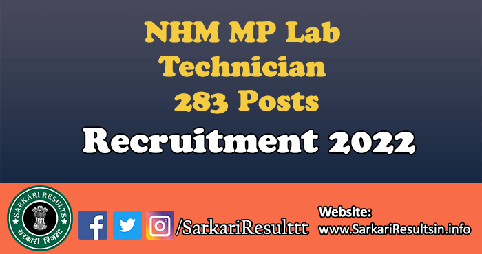 NHM MP Lab Technician Recruitment 2022