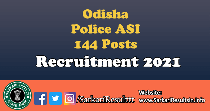 Odisha Police ASI Recruitment 2021