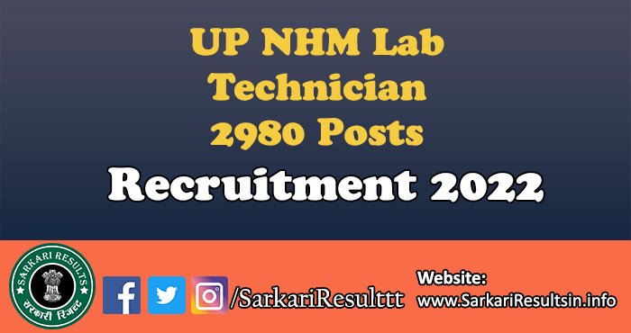 UP NHM Lab Technician Result 2022