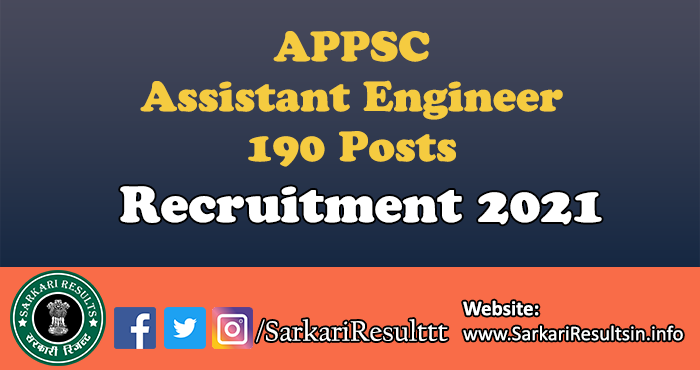 APPSC Assistant Engineer Recruitment 2021